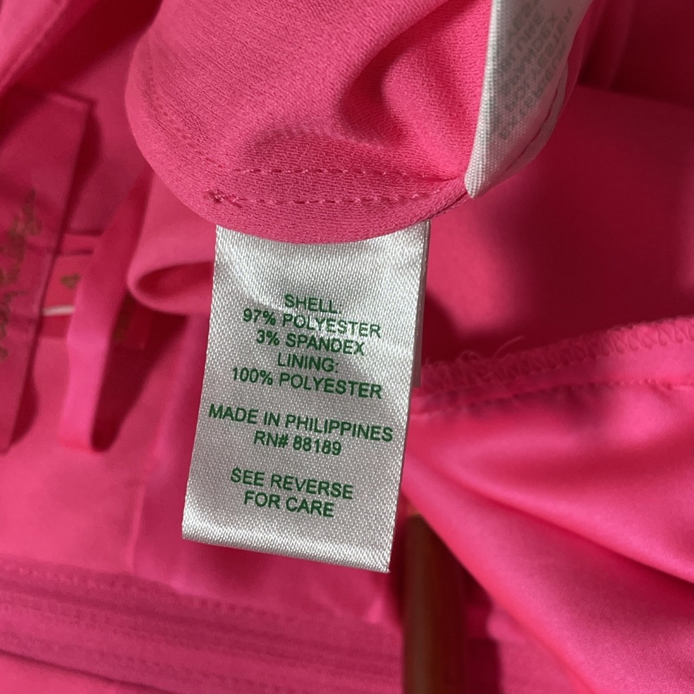 Lilly Pulitzer Sz‎ 4 Pink Off-The-Shoulder Puff Sleeve Wide Leg Jumpsuit - Picture 9 of 11